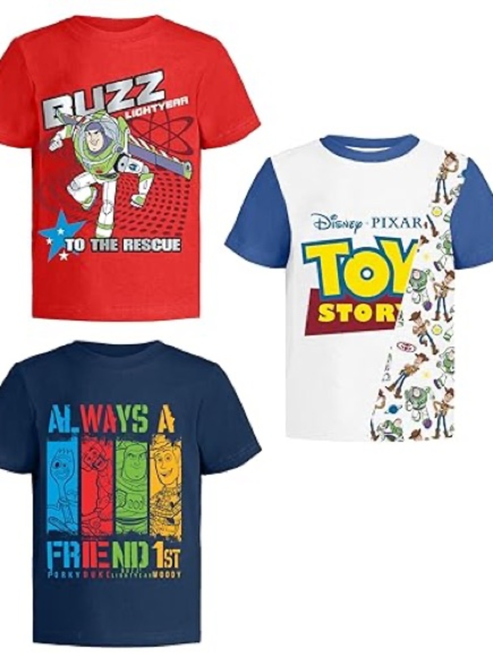 NWT Size 6 Disney Toy Story Boys' Short Sleeve Tees - Set of 3